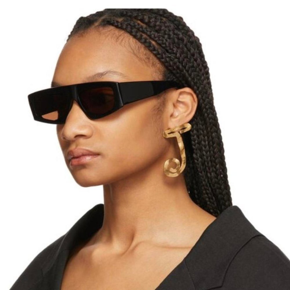 JACQUEMUS BLACK LES LUNETTES YAUCK FLAT TOP SUNGLASSES